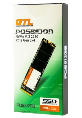 Твердотільний накопичувач M.2 512Gb, GTL Poseidon, PCI-E 3.0 x4, 3D TLC, 1900/1200 MB/s (GTLPOS512GBNV)