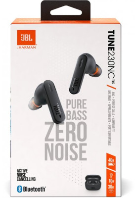 Навушники JBL Tune 230 NC TWS, Black, Bluetooth, мікрофон, чохол з функцією заряджання, технологія "Pure Bass" (JBLT230NCTWSBLK)