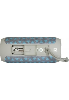 Колонка портативна Defender Enjoy S700, Grey/Blue, 10 Вт, Bluetooth, FM-приймач, MP3-плеєр, USB/microSD, AUX-аудіовхід, зручний підвіс для перенесення, 1200 mAh (65702)