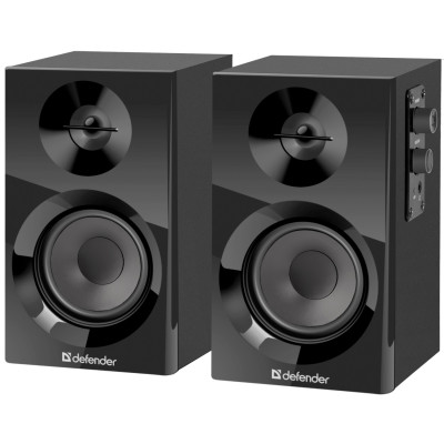 Колонки 2.0 Defender Aurora S10, Black, 12 Вт, 3.5 мм, регулятор гучності, роз'єм для навушників, дерев'яний корпус (65414)
