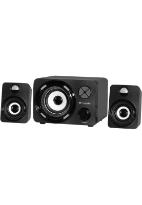 Колонки 2.1 Defender G11, Black, 11 Вт (5 Вт + 2x3 Вт), Bluetooth/3.5 мм, LED підсвічування, MP3-плеєр, FM-приймач, USB/microSD, живлення від USB (65011)