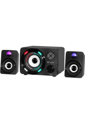 Колонки 2.1 Defender G11, Black, 11 Вт (5 Вт + 2x3 Вт), Bluetooth/3.5 мм, LED підсвічування, MP3-плеєр, FM-приймач, USB/microSD, живлення від USB (65011)