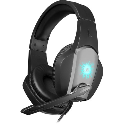 Навушники Defender X-Skull, Black/Grey, 2 x Mini jack (3.5 мм) + USB, динаміки 40 мм, світлодіодне підсвічування корпусу навушників, регулятор гучності на кабелі, 16 Ом, 112 дБ, 2.1 м (64585)