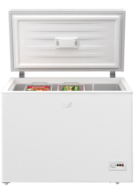 Морозильна скриня Beko HS221520F, White, загальний об'єм 215 л, корисний об'єм 205 л, відділень 1 шт, клас енергоспоживання A+, 91.2х75.5х67.5см