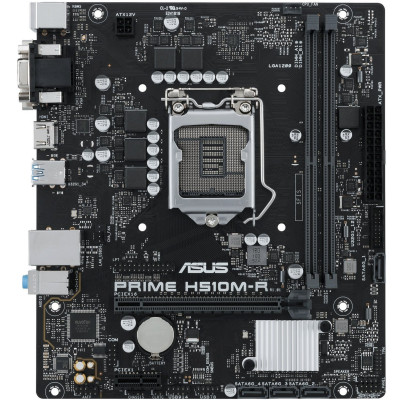 Мат.плата 1200 (H510) Asus PRIME H510M-R, H510, 2xDDR4, Int.Video(CPU), 4xSATA3, 1xPCI-E 16x 4.0, 1xPCI-E 1x 3.0, ALC897, I219-V, 4xUSB3.2/6xUSB2.0, VGA/DVI/HDMI, MicroATX