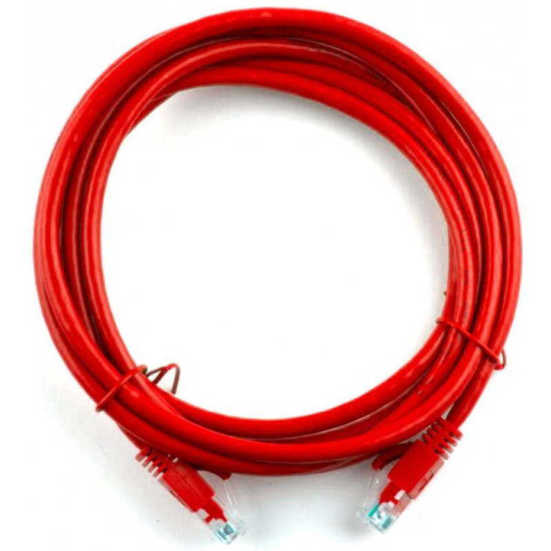 Патч-корд 25 м, UTP, Red, Ritar, литий, RJ45, кат.5е, мідь (PCR-CU/25Rd)