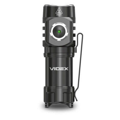 Ліхтар ручний Videx A055, Black, 600 лм, 5700K, до 115 м, 3 режими роботи, лінзи із загартованого скла, світлодіод Luminus SST20, 10W, акумулятор (16340, 800 mAh, знімний), IP68, 60 г (VLF-A055)