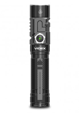 Ліхтар ручний Videx A105RH, Black, 1200 лм, 5000K, до 150 м, 6 режимів роботи, поворотний механізм, лінзи із загартованого скла, світлодіод Luminus SST40, 10W, акумулятор (18650, 2200 mAh, знімний), IP66, 83 г (VLF-A105RH)