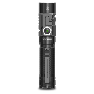 Ліхтар ручний Videx A105RH, Black, 1200 лм, 5000K, до 150 м, 6 режимів роботи, поворотний механізм, лінзи із загартованого скла, світлодіод Luminus SST40, 10W, акумулятор (18650, 2200 mAh, знімний), IP66, 83 г (VLF-A105RH)