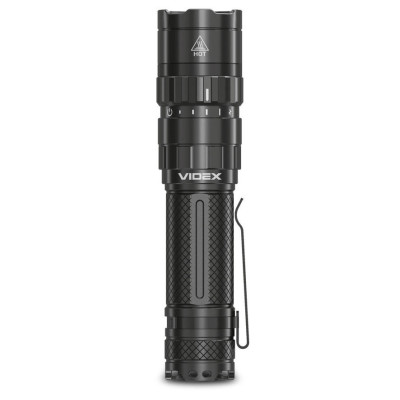 Ліхтар ручний Videx A156R, Black, 1700 лм, 6500K, до 210 м, 5 режимів роботи, лінзи із загартованого скла, світлодіод Luminus SST40, 20W, акумулятор (21700, 4000 mAh, знімний), IP68, 81 г (VLF-A156R)