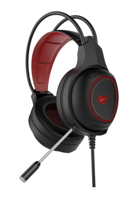 Навушники Havit HV-H2239d Black/Red, mini jack 3,5 mm x 2/USB, 21 Ом, кабель 2м, підсвічування (6950676254754)