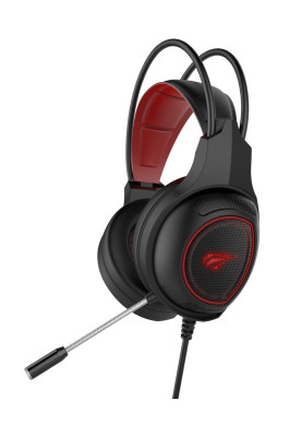 Навушники Havit HV-H2239d Black/Red, mini jack 3,5 mm x 2/USB, 21 Ом, кабель 2м, підсвічування (6950676254754)