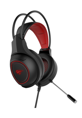 Навушники Havit HV-H2239d Black/Red, mini jack 3,5 mm x 2/USB, 21 Ом, кабель 2м, підсвічування (6950676254754)