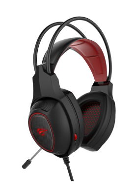 Навушники Havit HV-H2239d Black/Red, mini jack 3,5 mm x 2/USB, 21 Ом, кабель 2м, підсвічування (6950676254754)