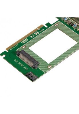 Плата-адаптер Frime, PCI-E 16x, to U.2 SFF8639 2.5" NVMe або Sata (ECF-PCIEtoSSD007)