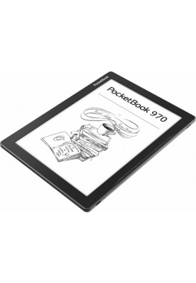 Електронна книга 9.7" PocketBook 970, Mist Grey, WiFi, 825x1200 (E Ink Carta), 512Mb/8Gb, сенсорний екран, 16 градацій сірого, 150 DPI, сенсорна панель, підсвічування екрану SMARTlight, microSD (до 32Gb), 2200 mAh, USB Type-C, 236.2x173x8 мм (PB970