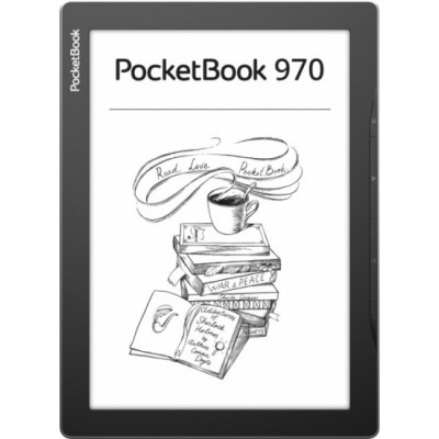 Електронна книга 9.7" PocketBook 970, Mist Grey, WiFi, 825x1200 (E Ink Carta), 512Mb/8Gb, сенсорний екран, 16 градацій сірого, 150 DPI, сенсорна панель, підсвічування екрану SMARTlight, microSD (до 32Gb), 2200 mAh, USB Type-C, 236.2x173x8 мм (PB970