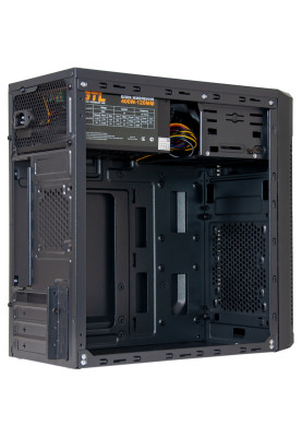 Корпус GTL 1617+ Black, 400 Вт, Mini Tower, Micro ATX/Mini ITX, 2xUSB 2.0, 1x120 мм, 0.4 мм, 315x165x350 мм, 3.3 кг