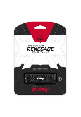 Твердотільний накопичувач M.2 1Tb, Kingston FURY Renegade, PCI-E 4.0 x4, 3D TLC, 7300/6000 MB/s (SFYRS/1000G)