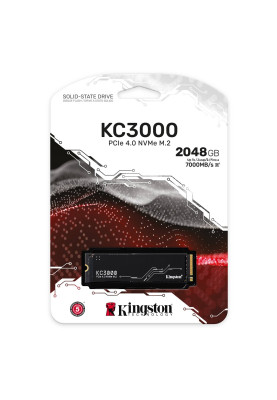 Твердотільний накопичувач M.2 2Tb, Kingston KC3000, PCI-E 4.0 x4, 3D TLC, 7000/7000 MB/s (SKC3000D/2048G)