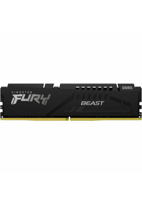 Пам'ять 16Gb x 2 (32Gb Kit) DDR5, 6000 MHz, Kingston Fury Beast, Black, 40-40-40, 1.35V, з радіатором (KF560C40BBK2-32)