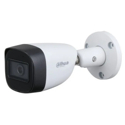 Камера зовнішня HDCVI Dahua DH-HAC-HFW1500CMP, 5 Мп, 1/2.7" CMOS, 1080p/25 fps, f=2.8 мм, 0.005 Lux, день/ніч, ІЧ підсвічування до 30 м, IP67, 167х70 мм