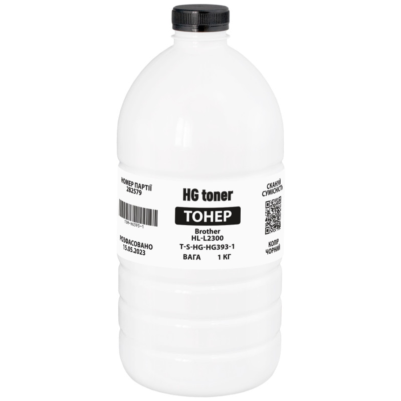 Тонер Brother HL-L2300/L2340/L2360/L2365/L2380, DCP-L2500/L2520/L2540/L2560, MFC-L2700/L2720/L2740, 1 кг, HG (TSM-HG393-1)