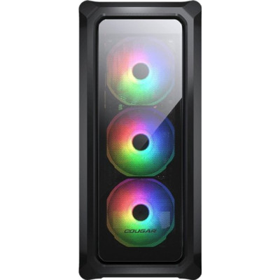 Корпус Cougar Archon 2 RGB Black, без БЖ, Mid Tower, ATX/Micro ATX/Mini ITX, 1xUSB 2.0, 2xUSB 3.0, 3x120 мм ARGB Fan, скляне вікно
