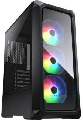 Корпус Cougar Archon 2 RGB Black, без БЖ, Mid Tower, ATX/Micro ATX/Mini ITX, 1xUSB 2.0, 2xUSB 3.0, 3x120 мм ARGB Fan, скляне вікно