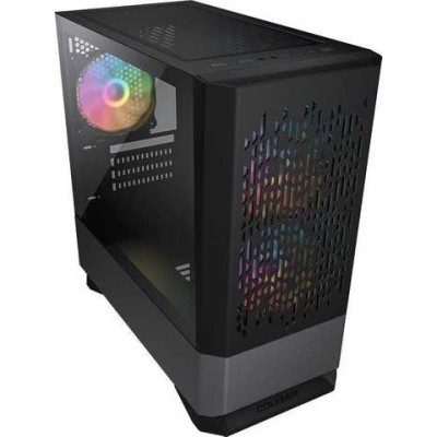 Корпус Cougar MG140 AIR RGB Black, без БЖ, Mini Tower, Mini ITX/Micro ATX, 2xUSB 3.0, 1xUSB 2.0, 420x205x410 мм, скляне вікно, 3x120-мм вентилятори ARGB