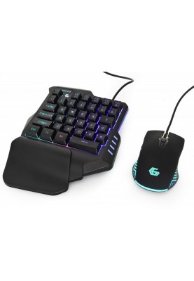 Комплект игровой Gembird GGS-IVAR-TWIN, Black, 2-в-1, одноручна клавіатура + миша, підсвічування (GGS-IVAR-TWIN)