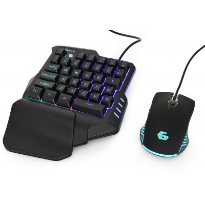 Комплект игровой Gembird GGS-IVAR-TWIN, Black, 2-в-1, одноручна клавіатура + миша, підсвічування (GGS-IVAR-TWIN)