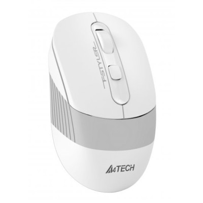 Миша A4Tech Fstyler FB10C, Grayish White, USB, бездротова, оптична, BT+RF (Combo), 1200/1600/2000/2400 dpi, 125 Hz, 4 кнопки, вбудований Li акумулятор