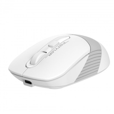 Миша A4Tech Fstyler FB10C, Grayish White, USB, бездротова, оптична, BT+RF (Combo), 1200/1600/2000/2400 dpi, 125 Hz, 4 кнопки, вбудований Li акумулятор