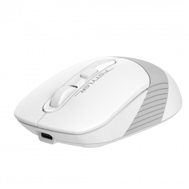 Миша A4Tech Fstyler FB10C, Grayish White, USB, бездротова, оптична, BT+RF (Combo), 1200/1600/2000/2400 dpi, 125 Hz, 4 кнопки, вбудований Li акумулятор