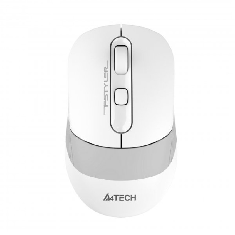 Миша A4Tech Fstyler FB10C, Grayish White, USB, бездротова, оптична, BT+RF (Combo), 1200/1600/2000/2400 dpi, 125 Hz, 4 кнопки, вбудований Li акумулятор