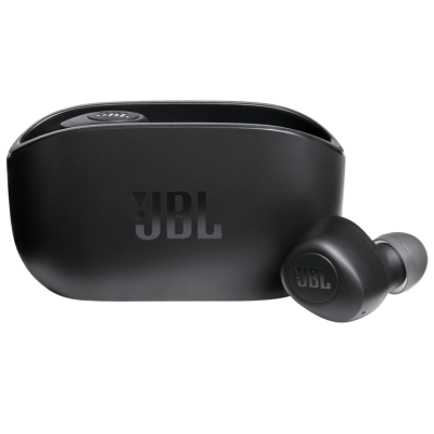 Навушники JBL Wave 100, Black, Bluetooth, мікрофон, чохол з функцією зарядки, технологія "Pure Bass" (JBLW100TWSBLK)