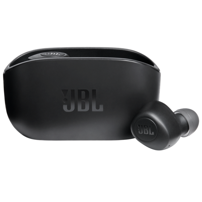 Навушники JBL Wave 100, Black, Bluetooth, мікрофон, чохол з функцією зарядки, технологія "Pure Bass" (JBLW100TWSBLK)