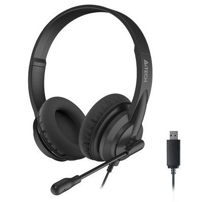 Навушники A4Tech HU-10, Black, USB, поворотний мікрофон, динаміки 40 мм, 105 дБ, 32 Ом, 2 м
