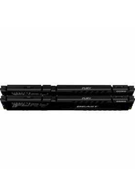 Пам'ять 16Gb x 2 (32Gb Kit) DDR5, 5200 MHz, Kingston Fury Beast, Black, 40-40-40, 1.25V, з радіатором (KF552C40BBK2-32)
