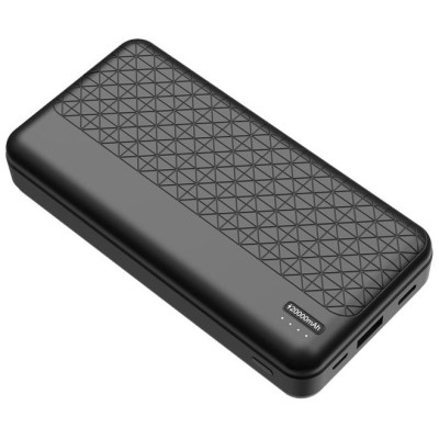 Універсальна мобільна батарея 20000 mAh, 2E PB2072PD "Geometry", Black, 2xUSB (QC3.0 18Вт + PD 18 Вт), LED індикатор (2E-PB2072PD-BLACK)