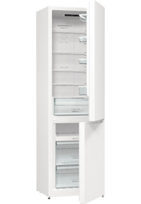Холодильник Gorenje NRK6201PW4, White, двокамерний, загальний об'єм 353L, корисний об'єм 235L/96L, NoFrost, А+, 200x60x59.2 см