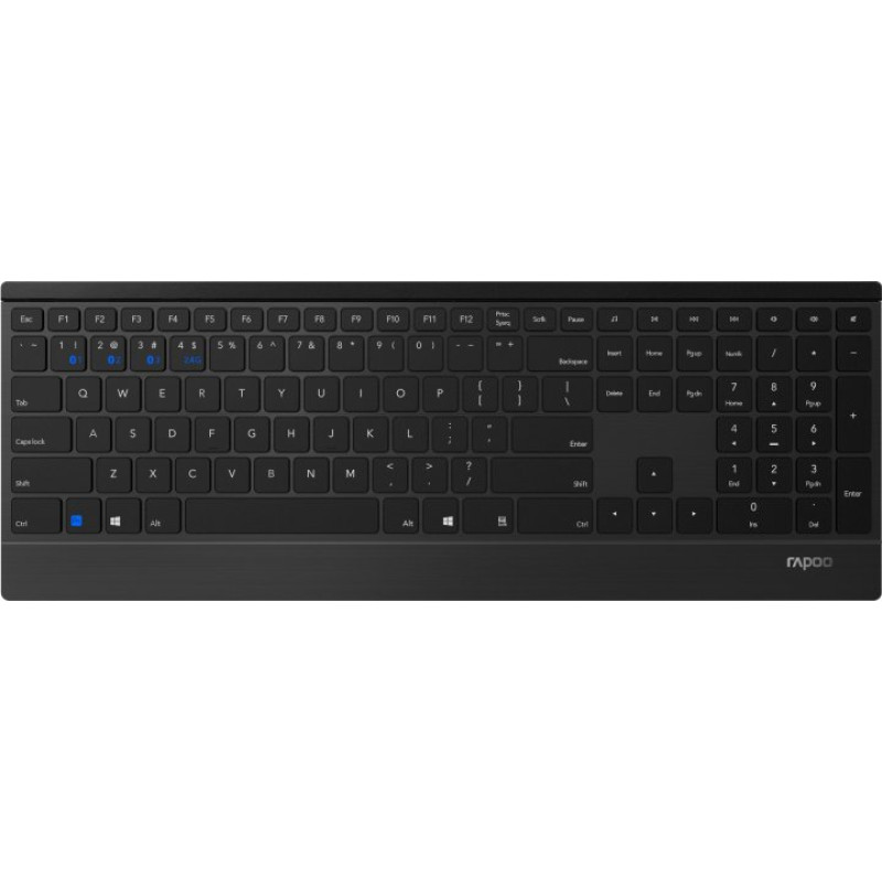 Клавіатура Rapoo E9500M Black, Wireless, стандартна, надтонка