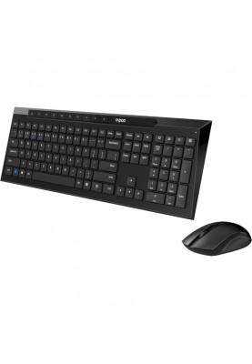 Комплект бездротовий Rapoo 8210M, Black, Optical, Bluetooth+Wireless, клавіатура+миша