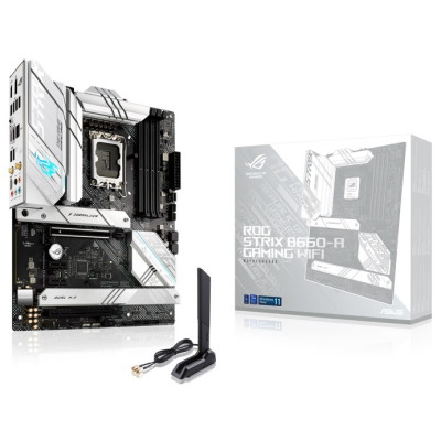 Мат.плата LGA1700, Asus ROG STRIX B660-A GAMING WIFI, B660, 4xDDR5, Int.Video(CPU), 4xSATA3, 3xM.2, 1xPCI-E 16x 5.0, 1xPCI-E 16x 3.0, 2xPCI-E 1x 3.0, ALC4080, 2.5GLan, WiFi 6, Bluetooth 5.2, 7xUSB3.2/5xUSB2.0, HDMI/DP, ATX