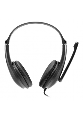 Навушники Canyon CHSU-1, Black, USB, поворотний мікрофон, динаміки 40 мм, шкіряні амбушюри, блок регулювання гучності на дроті, 32 Ом, 110 дБ, 2 м (CNS-CHSU1B)
