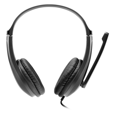 Навушники Canyon CHSU-1, Black, USB, поворотний мікрофон, динаміки 40 мм, шкіряні амбушюри, блок регулювання гучності на дроті, 32 Ом, 110 дБ, 2 м (CNS-CHSU1B)