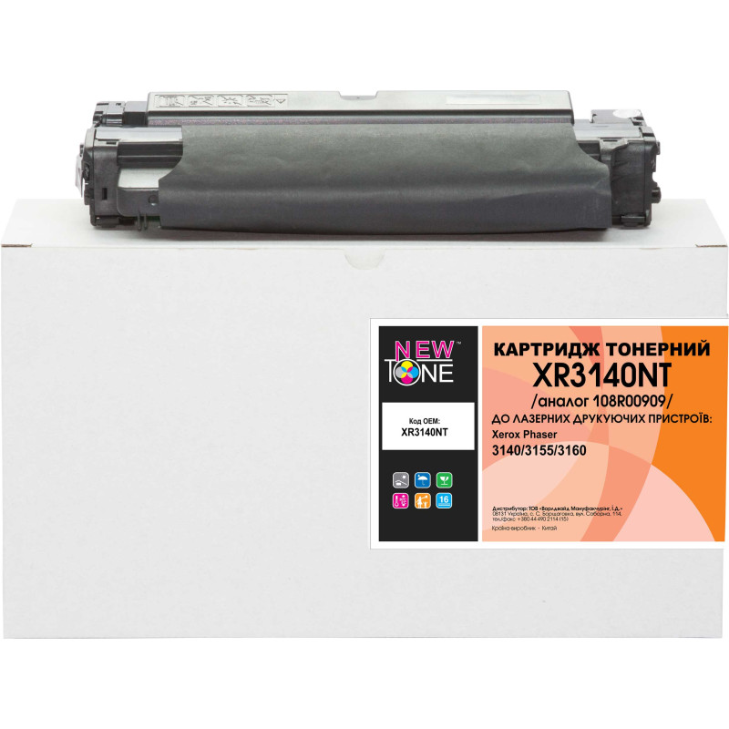 Картридж Xerox 108R00909, Black, Phaser 3140/3155/3160, 2500 стор, NewTone (XR3140NT)