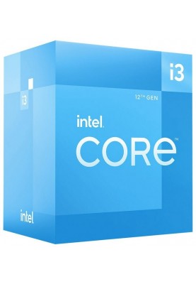 Процесор Intel Core i3 (LGA1700) i3-12100, Box, 4x3.3 GHz (Turbo Boost 4.3 GHz, 8 потоків), UHD Graphics 730, L3 12Mb Smart Cache, Alder Lake, 10 nm, TDP 60W (BX8071512100)