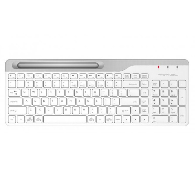 Клавіатура A4tech Fstyler FBK25, USB, White, бездротова (BT+2.4 ГГц), Bluetooth, мембранні клавіші